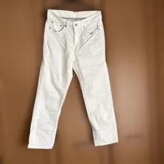 GU ホワイト ストレートデニムパンツ