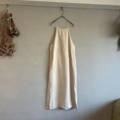 《美品》MACPHEE☆メローサテン キャミソールワンピース ほんのりピンク