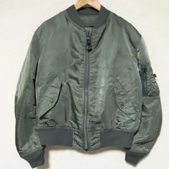 90s USA製 ALPHA MA-1 GROUND CREW M セージ色