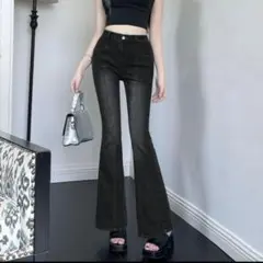 美品【期間限定出品】SHEIN シーイン フレアデニム 黒 XLサイズのサムネイル