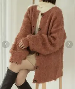 Ambre Neige 2wayウールシャギーニットカーディガン