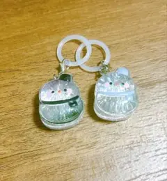 週末値下げSALE！雪だるま めじるしチャーム SnowMan黒 白②