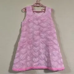 美品　メゾピアノ　ワンピース　130サイズ 平成レトロ　ハート　フリース