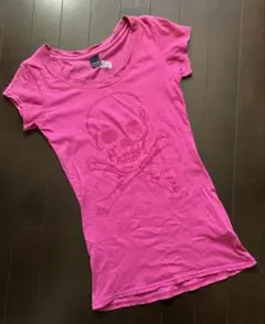 moussy スカルプリント Tシャツ ピンク