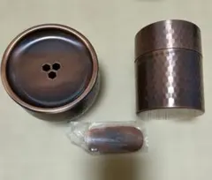 96 鎚目模様 銅製 茶筒 茶こぼしセット - メルカリ