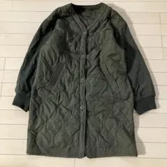 10.27 ウェアーズ ノーカラーキルティングコート カーキ F