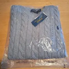 【新品】ポロラルフローレン ケーブルニット コットン クルーネック セーターS