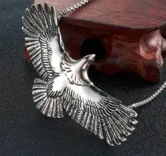 イーグル シルバー ネックレス♪メンズ ごつい いかつい 鷹 鷲 翼 フェザー羽