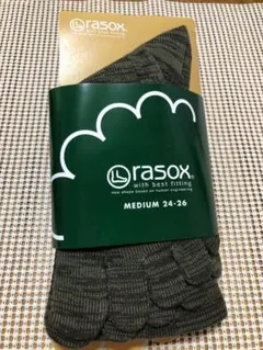 ラソックス　rasox　５本指　24-26cm　Mサイズ　カーキー杢