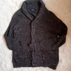 ポロラルフローレン ダークグレー ニットカーディガン　表記サイズS 　日本L
