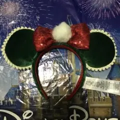 香港ディズニーランド限定カチューシャ　クリスマス　ミニー　キラキラ