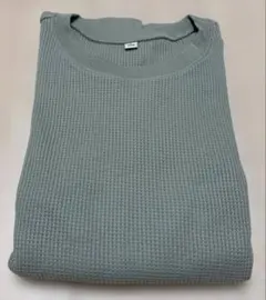ユニクロ　ワッフルT グリーン　Lサイズ