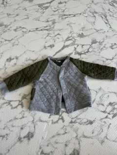 プチバトー　キルティングジャケット 12M グレー/オリーブ