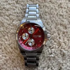 電池交換済】SEIKO ルキア クロノグラフ 赤 ルビー レッド - メルカリ