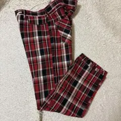 極美品　SUNNY C SIDER コットン　チェックパンツ　サイズL 赤