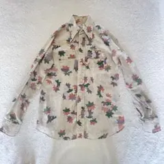 希少 90s ラルフローレン XL ボタニカル 花柄 総柄 長袖 BD コットン 希少 90s ラルフローレン XL ボタニカル 花柄 総柄 長袖 BD コットン