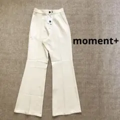 moment+ カットジョーゼットセンタープレスフレアスラックスパンツ