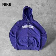 00sナイキ古着カレッジワシントンジップアップパーカーパープル紫