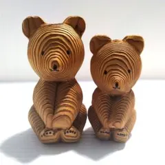 木彫り熊 熊ぼっこ 熊ボッコ 木彫り クマ 熊 郷土玩具 置物 10cm・8cm