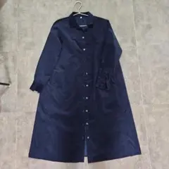ネイビー 長袖シャツワンピース XS〜S　コーデュロイ