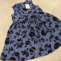 【新品】back number kids ブルー花柄ワンピース 100cm