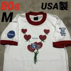 M 80s USA製 リンガー Marathon ビンテージ Tシャツ 企業物のサムネイル