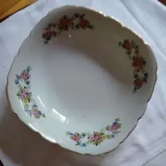 アンティーク 陶器製 ボウル 花柄 金彩のサムネイル