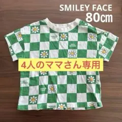 SMILEY FACE チェック柄 フラワー 半袖Tシャツ ４人のママさん専用のサムネイル