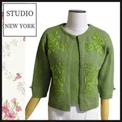 【STUDIO NEWYORK】アンサンブル　ツインセーター　ビーズ刺繍　M
