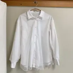 natural Beauty basic シャツ フリル レース ホワイト