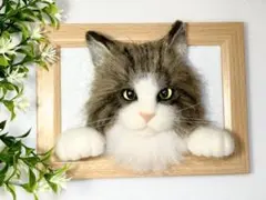 羊毛フェルト 猫 ハンドメイド キーフック 壁掛け - メルカリ