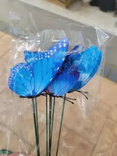 青い蝶の髪飾り 5本セット