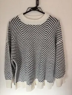 FUN レディース ストライプ ニットセーター