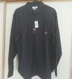 Dickies ダークグレー 長袖ワークシャツ XL