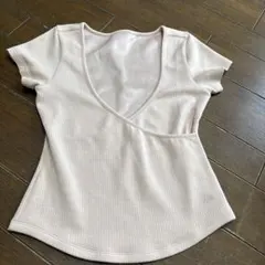 シャネルピンク 半袖ニット リブ編み ダブルCロゴ - メルカリ