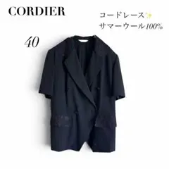 美品✨コルディア コードレース 半袖ジャケット サマーウール 黒40のサムネイル