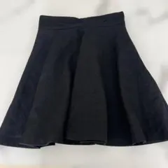 Rirandture黒 フレアスカート ウエストクロスデザイン