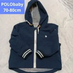 70-80cm【Polo Baby】 ネイビーアウター フード付き