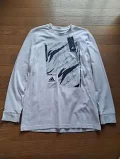 adidas 長袖Tシャツ ホワイト ロゴプリント 新品のサムネイル
