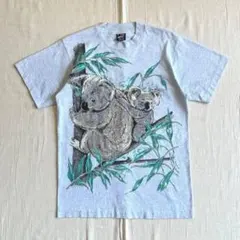 90s USA製 FOTL BEST コアラの親子アニマルアートプリントTシャツのサムネイル