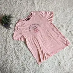 【TOMMY HILFIGER】Tシャツ/L/ピンク/半袖/レディース/夏物