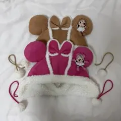 ミニーマウス　ムートン　ファンキャップ　セット
