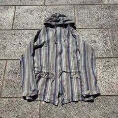90s CATHERINEMUSEUM ジップパーカー リネン調 ストライプ