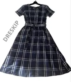 DRESKIP/ドレスキップ★チェック柄ロングワンピース ベルト L ワールドのサムネイル