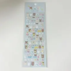 【数量限定】うさぎ　クマ　平面シール　キラキラ　ホログラム　水色系　海外製品