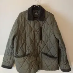 ZARA キルティングジャケット Lサイズ オリーブグリーン