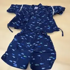 ミキハウス魚柄 甚平 ネイビー ~90