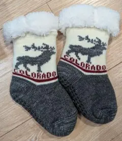 トナカイデザイン ベビー靴下