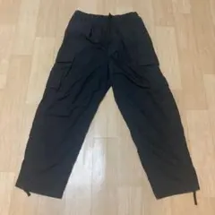 美品 UNIQLO U ユニクロ ワイドフィットパラシュートカーゴパンツ S 黒