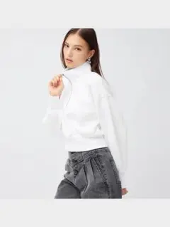 GU ヘビーウェイトスウェットショートハーフジッププルオーバー